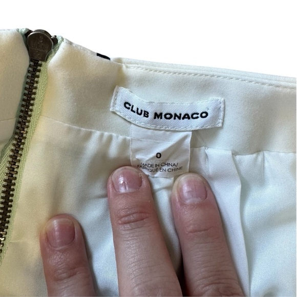 Club Monaco Light Blue Pencil Skirt with White and Black Trim and Zipper Detail - Picture 7 of 7